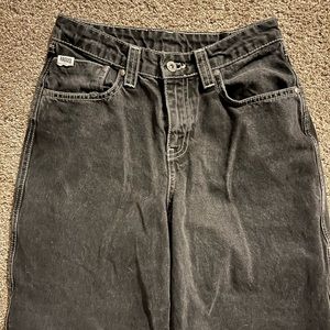 Black ragged priest wide leg jeans